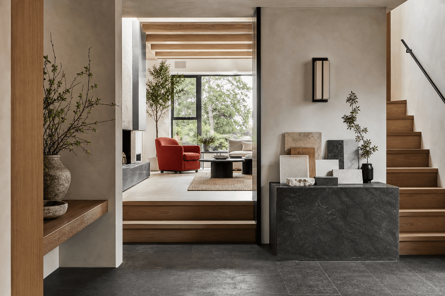 Contemporary renovated interior used as the art direction for a home-services website concept